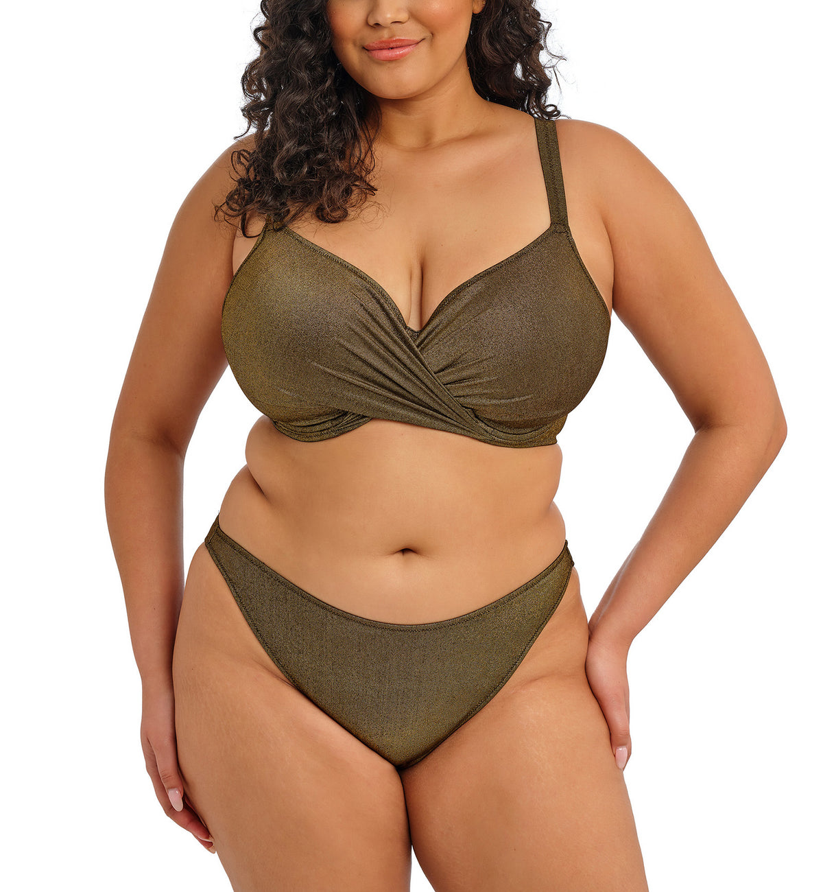 Elomi Sunset Shimmer High Leg Swim Brief (ES803285),UK 12,Gold Rush - Gold Rush,UK 12