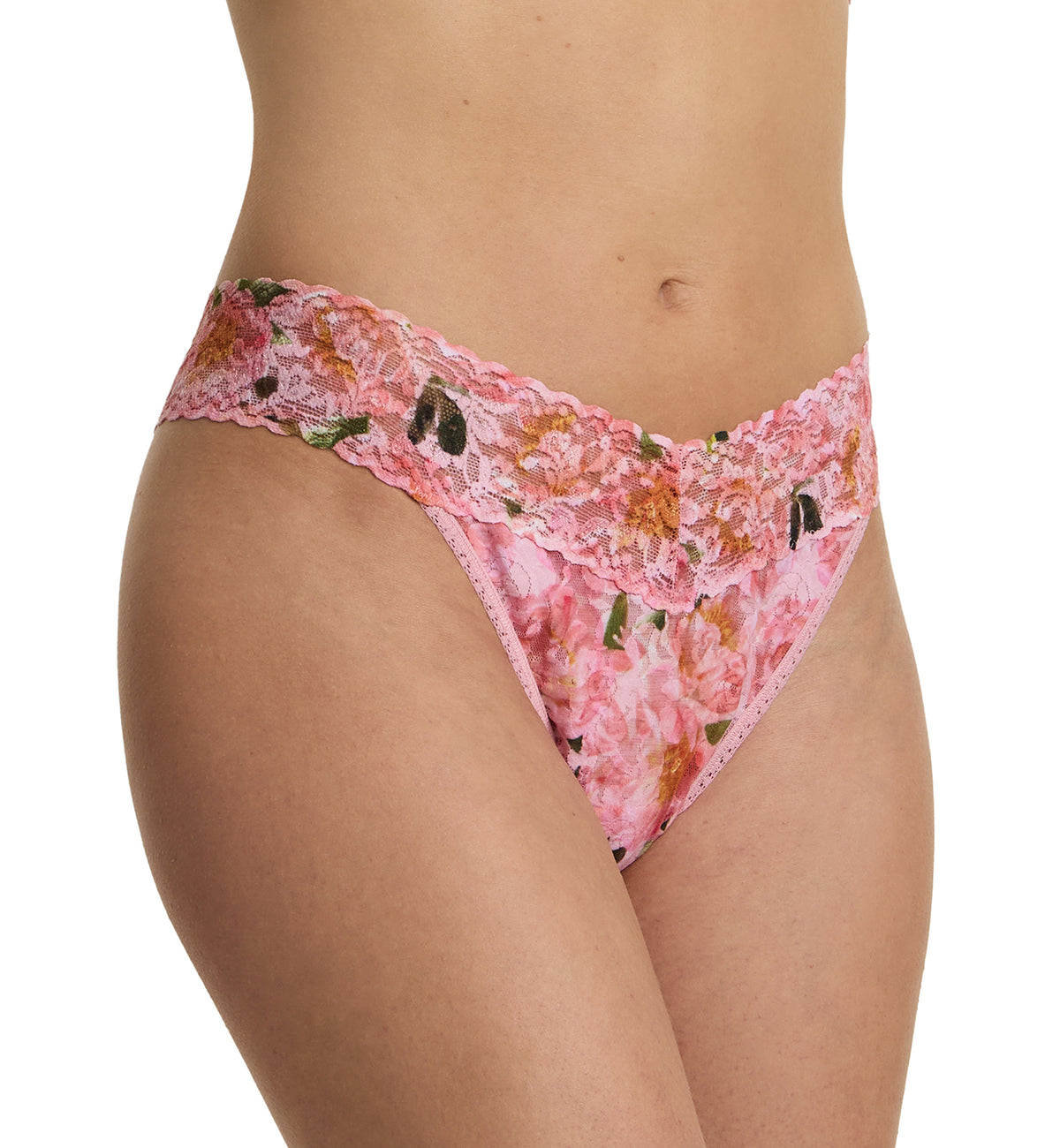 Hanky Panky Signature Lace Printed Original Rise Thong (PR4811P),Dancing Petals - Dancing Petals,One Size