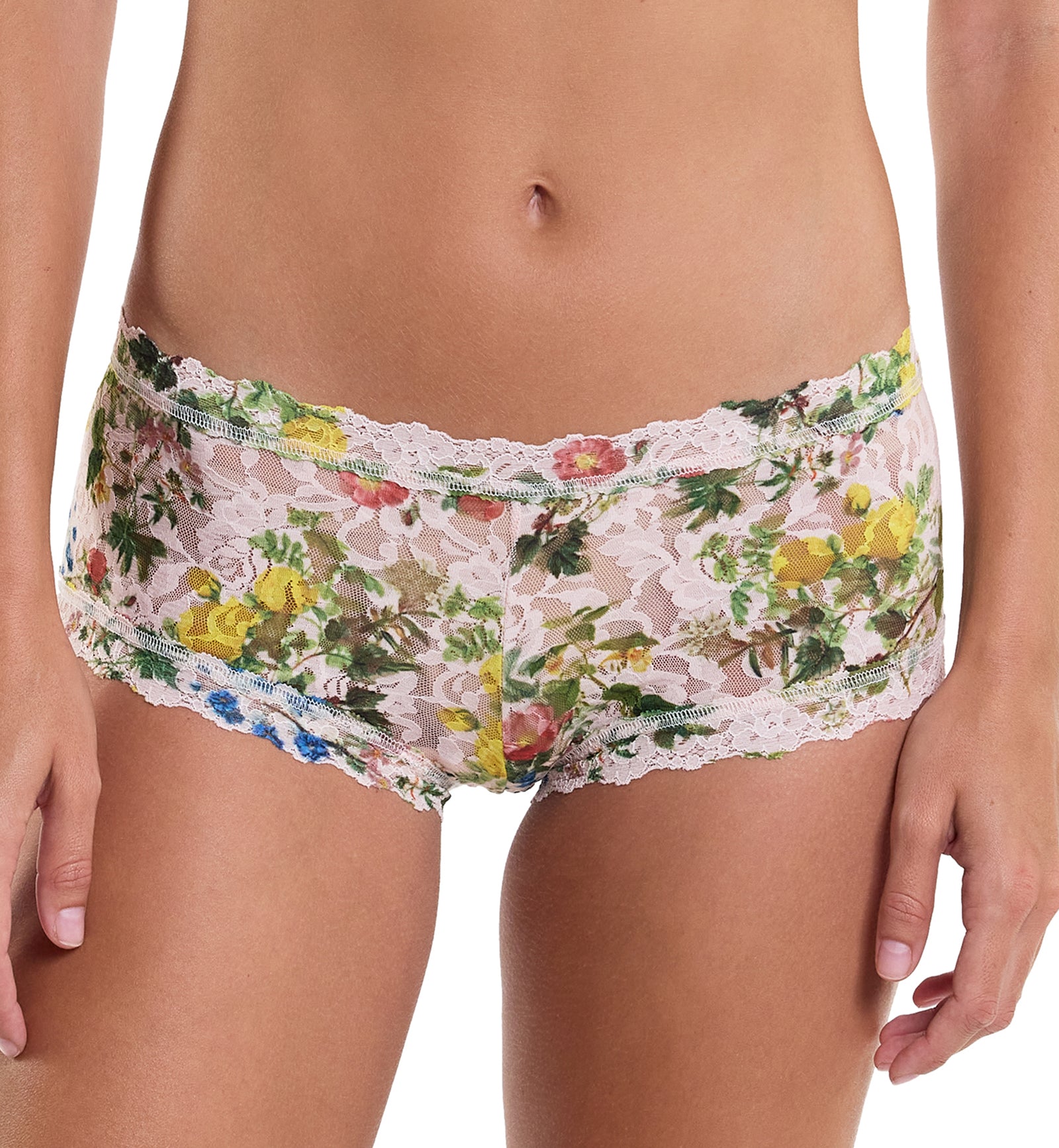 Hanky Panky Signature Lace Printed Boyshort (PR4812P),XS,Overjoyed - Overjoyed,XS