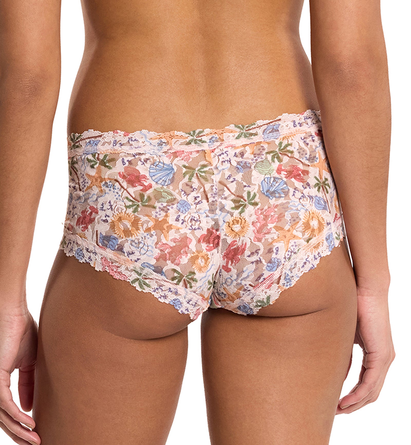 Hanky Panky Signature Lace Printed Boyshort (PR4812P),XS,By The Sea - By The Sea,XS