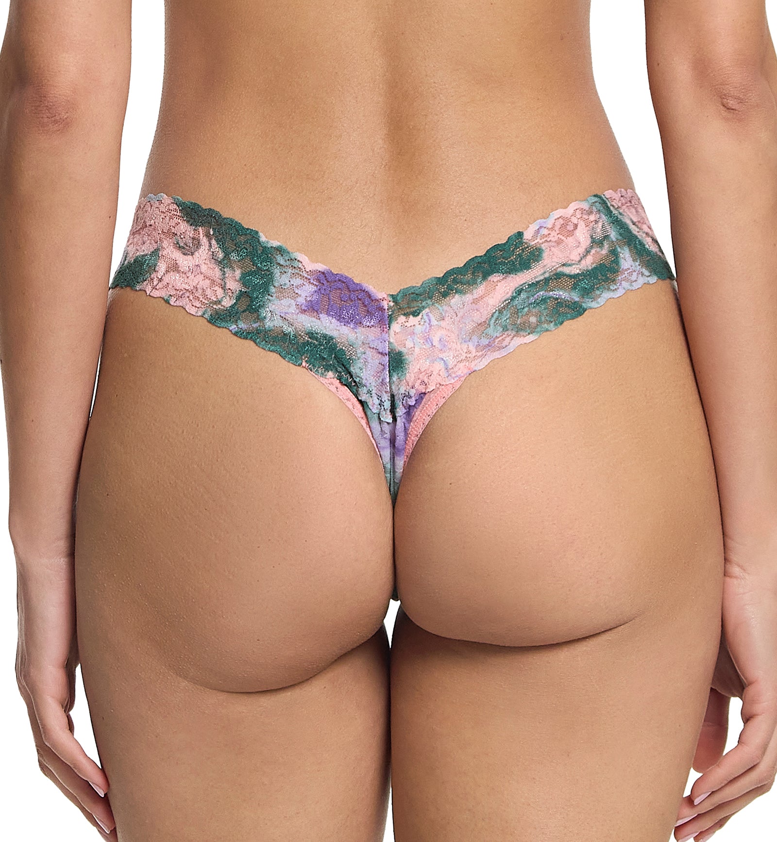 Hanky Panky Signature Lace Printed Low Rise Thong (PR4911P),Painter - Painter,One Size