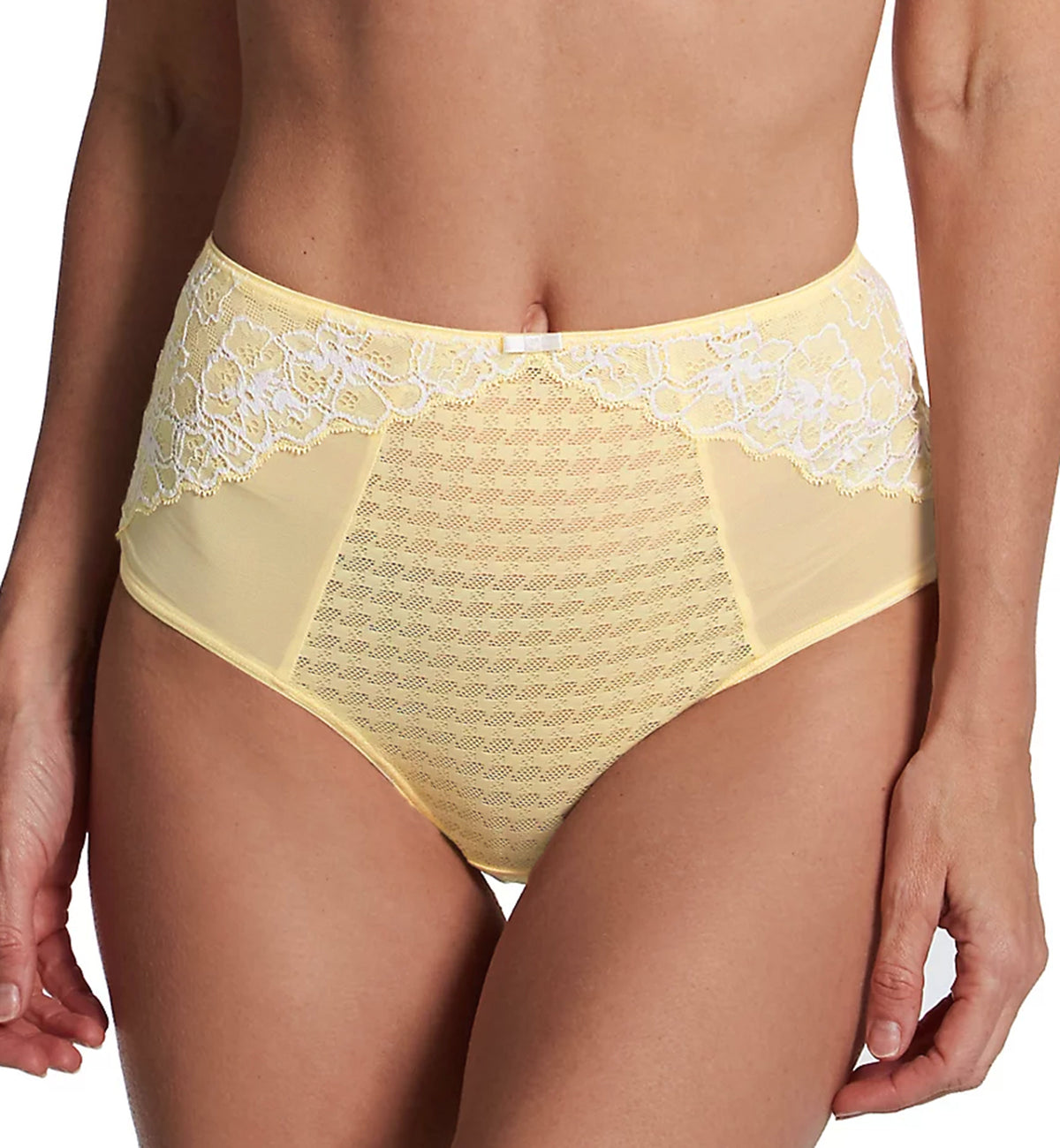 Panache Envy Deep Brief (7283),XS,Lemon/White - Lemon/White,XS