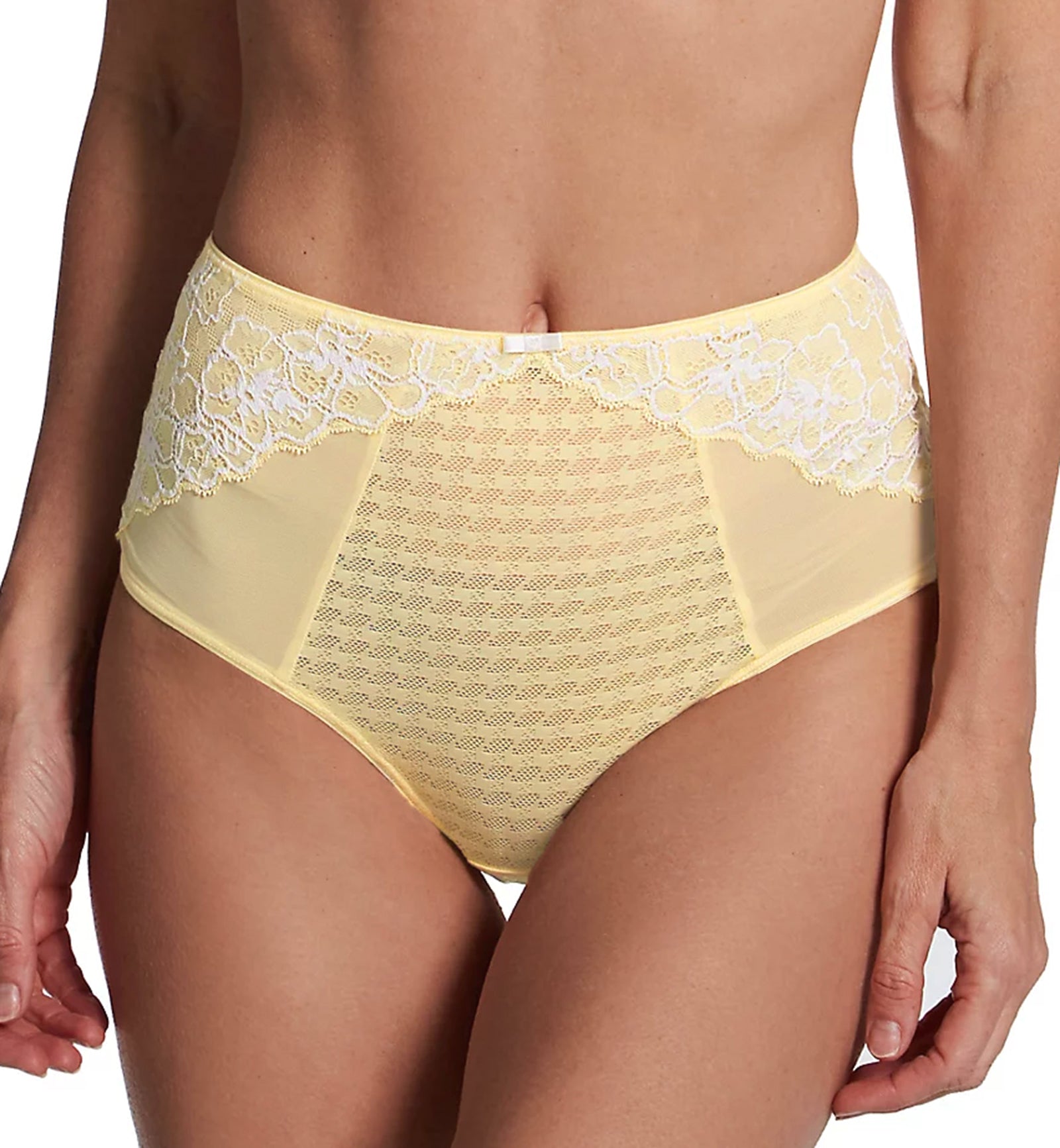 Panache Envy Deep Brief (7283),XS,Lemon/White - Lemon/White,XS