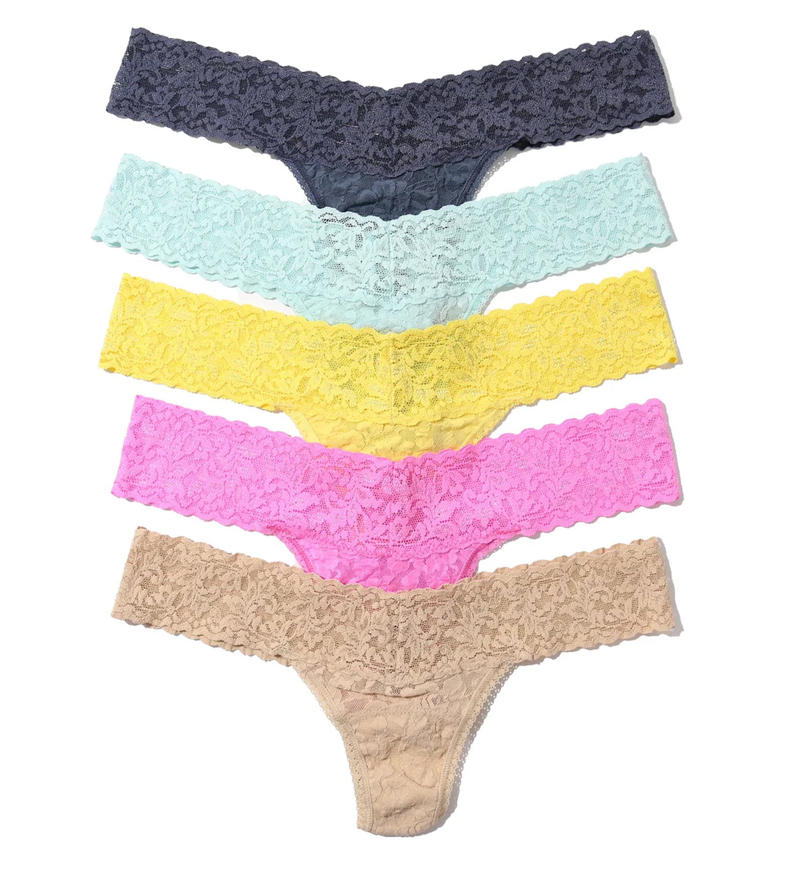 Hanky Panky 5-PACK Signature Lace Low Rise Thong (49115PK),Cannes You Believe It - Cannes You Believe It,One Size