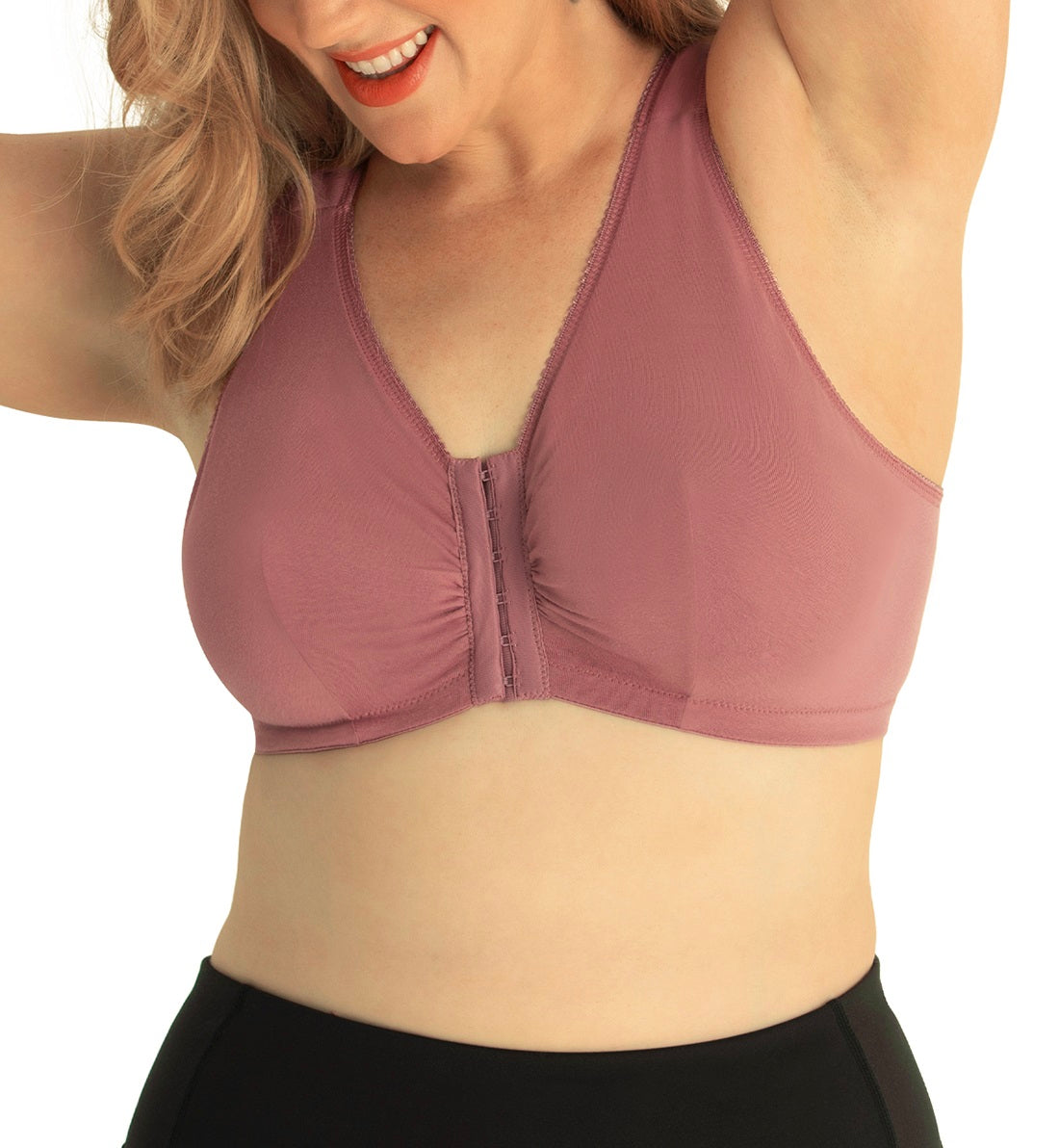 Leading Lady Meryl Cotton Front Closure Bra (110),34 C/D/DD,Wistful Mauve - Wistful Mauve,34 C/D/DD