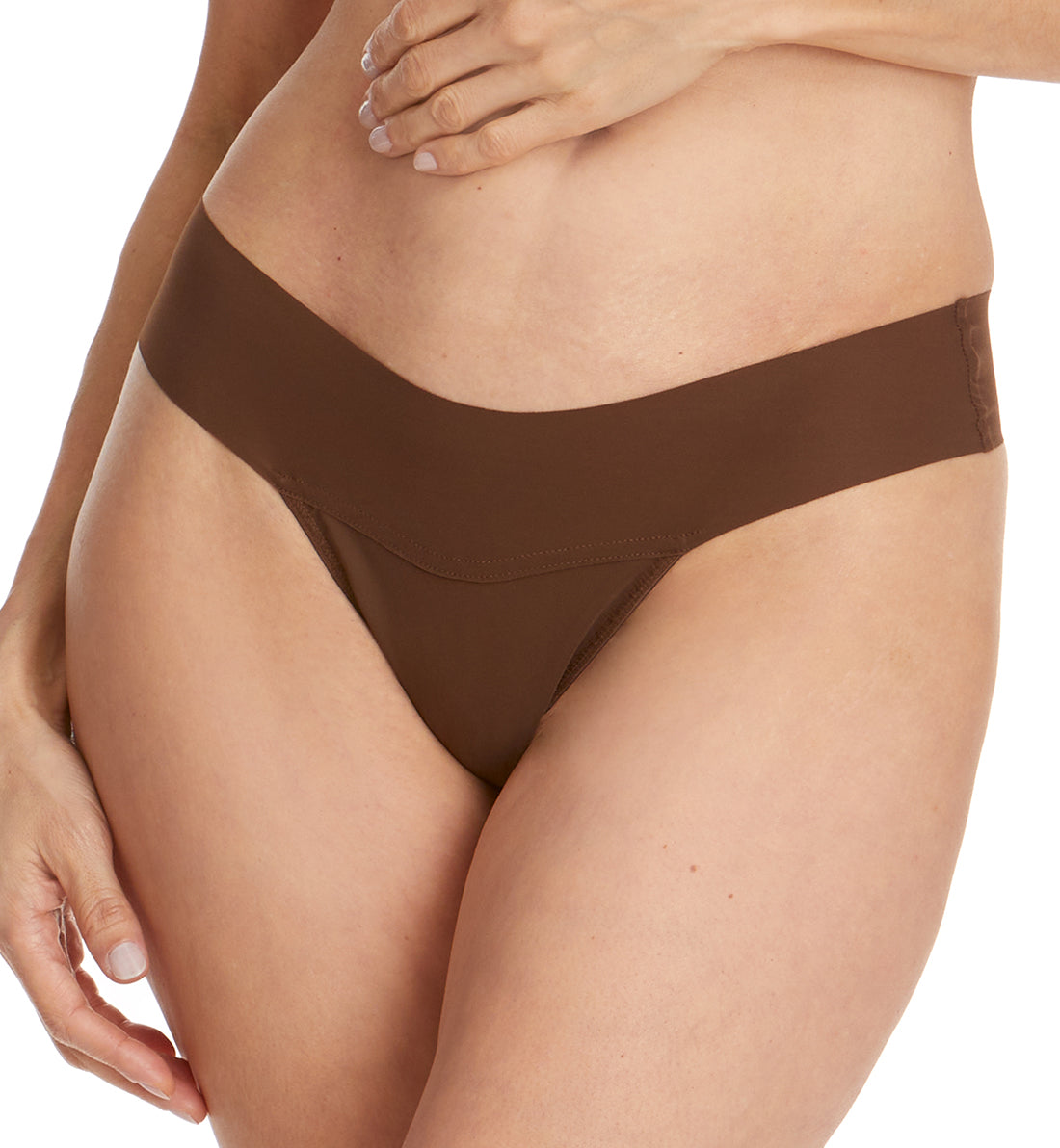 Hanky Panky BreatheSoft Natural Rise Thong (6J1661B),XS,Mahogany - Mahogany,XS