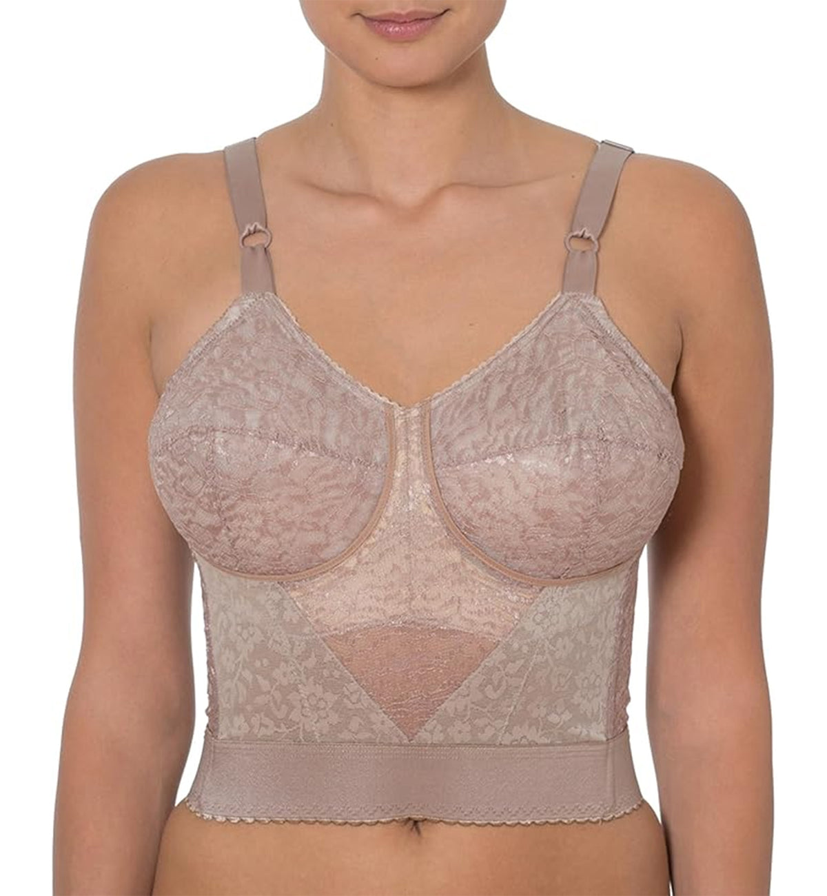 Rago Lacette Longline Wireless Expandable Cup Bra (2202),34D,Mocha - Mocha,34D