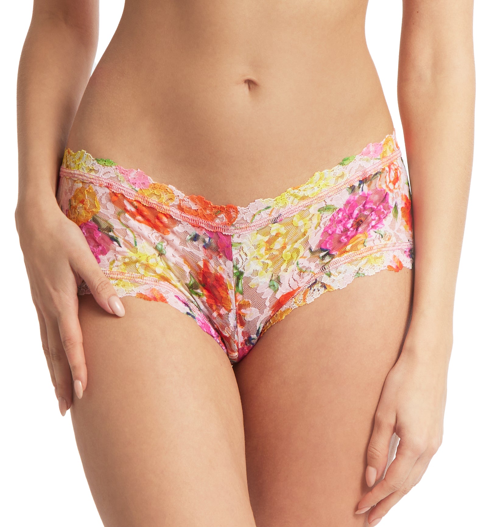 Hanky Panky Signature Lace Printed Boyshort (PR4812P),XS,Bring Me Flowers - Bring Me Flowers,XS