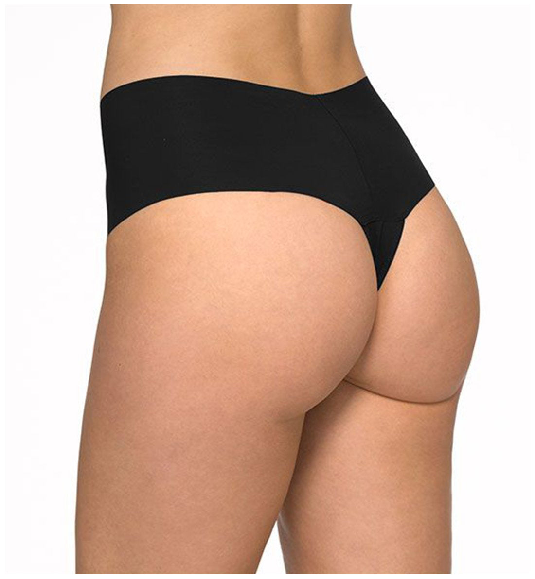 Hanky Panky BreatheSoft Hi-Rise Thong (6J1921B),Small,Black - Black,Small