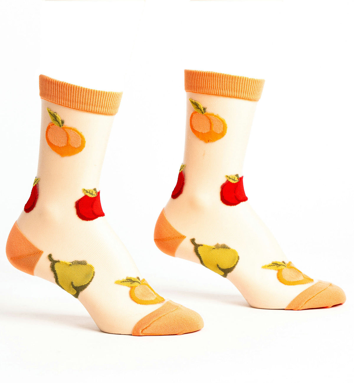 SOCK it to me Sheer Crew Socks (H0007),It's All Peachy - Its All Peachy,One Size