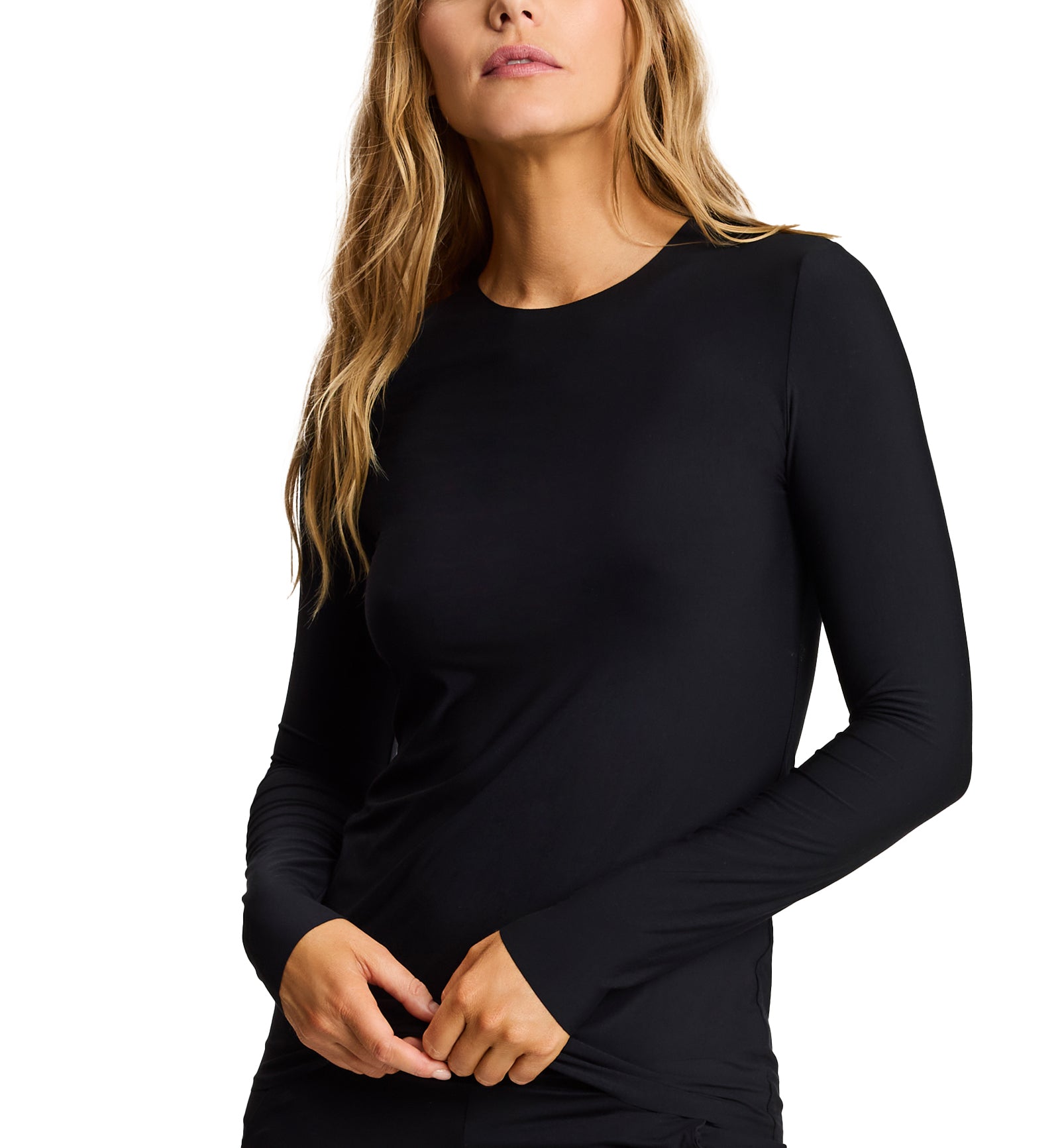 commando Butter Long Sleeve Crew Neck (TS38),XS,Black - Black,XS