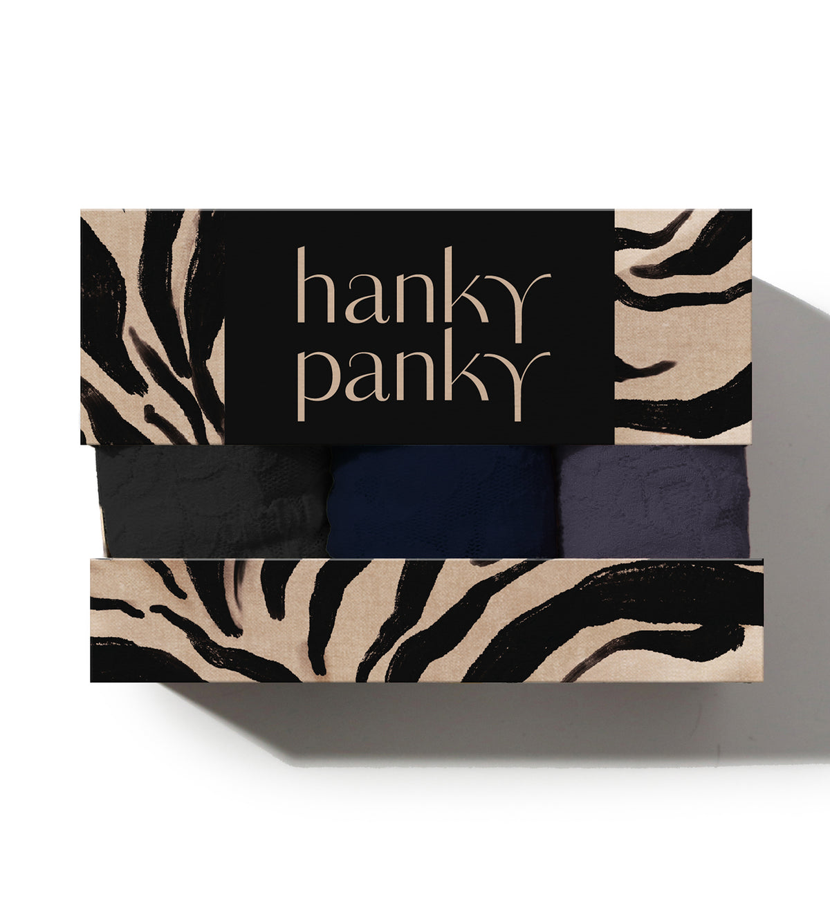 Hanky Panky 3-PACK Cotton Original Rise Thong (8918013PK),Black/Navy/Dusk - Black/Navy/Dusk,One Size