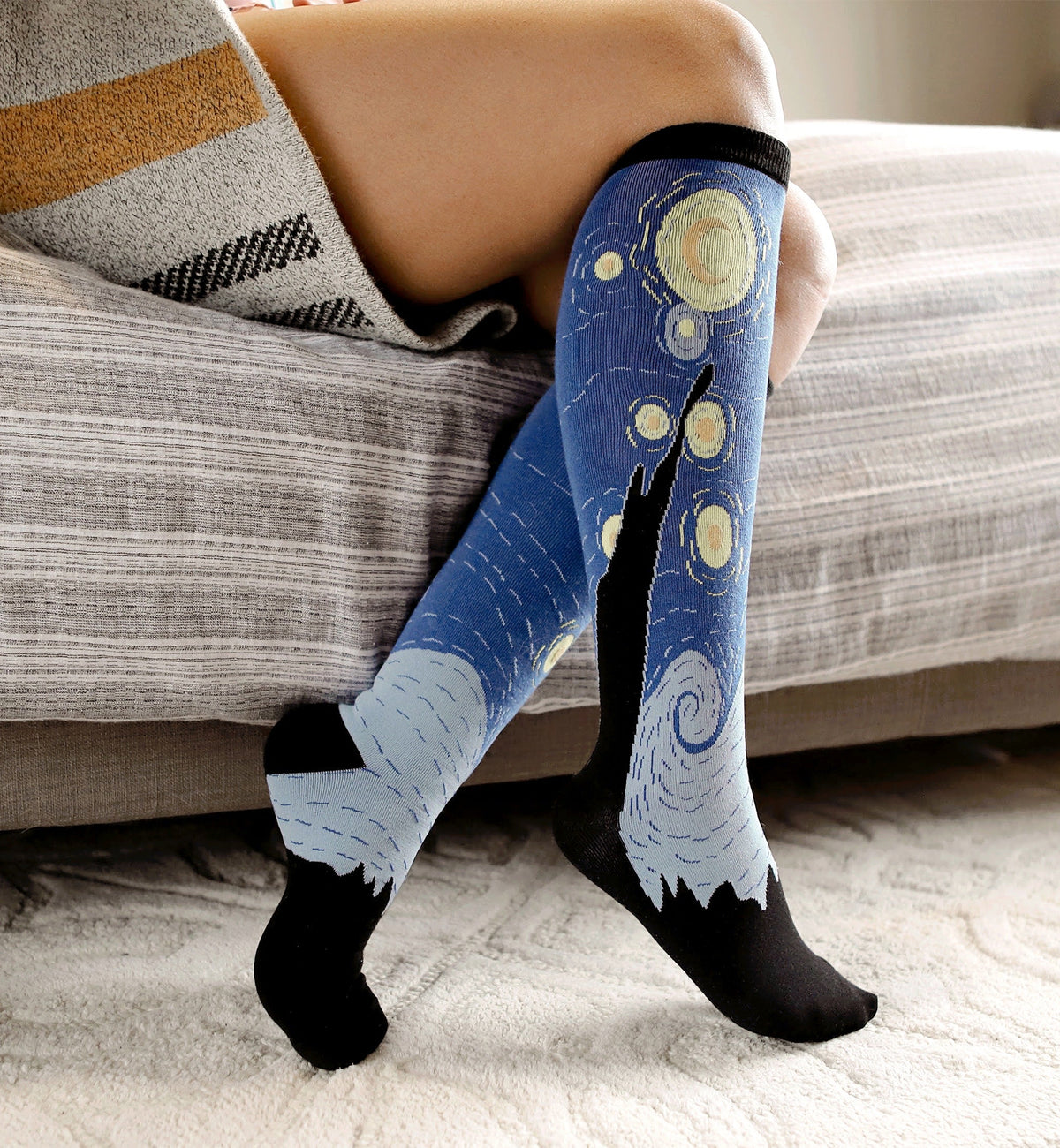 SOCK it to me Unisex Knee High Socks (f0121),Starry Night - Starry Night,One Size
