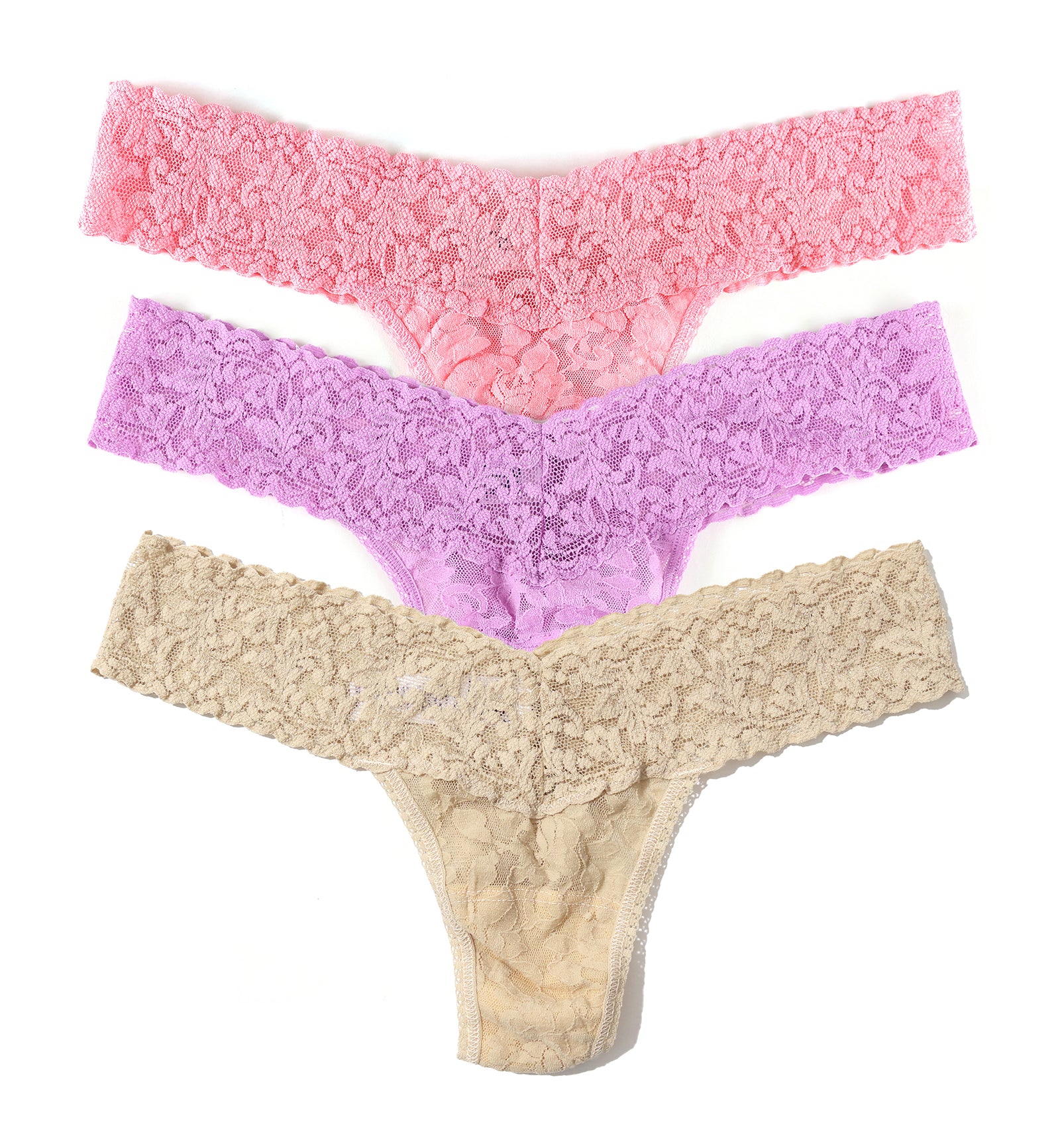 Hanky Panky 3-PACK Signature Lace Low Rise Thong (49113PK),Dark Room Blooms - Dark Room Blooms,One Size