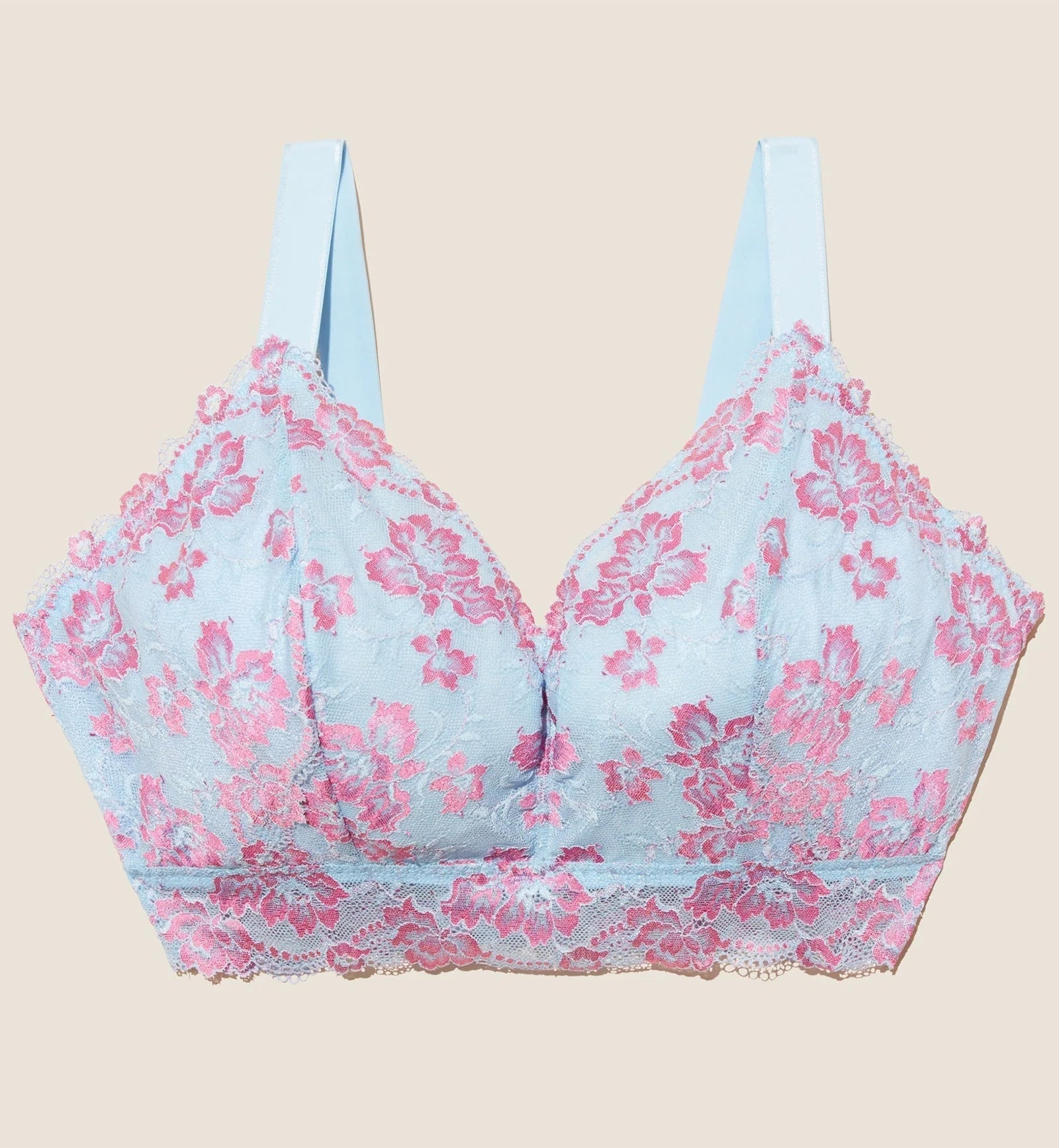 Cosabella Savona ULTRA Curvy Longline Bralette (SAVON1385),Small,Aasmani/Rani Pink - Aasmani Blue/Rani Pink,Small