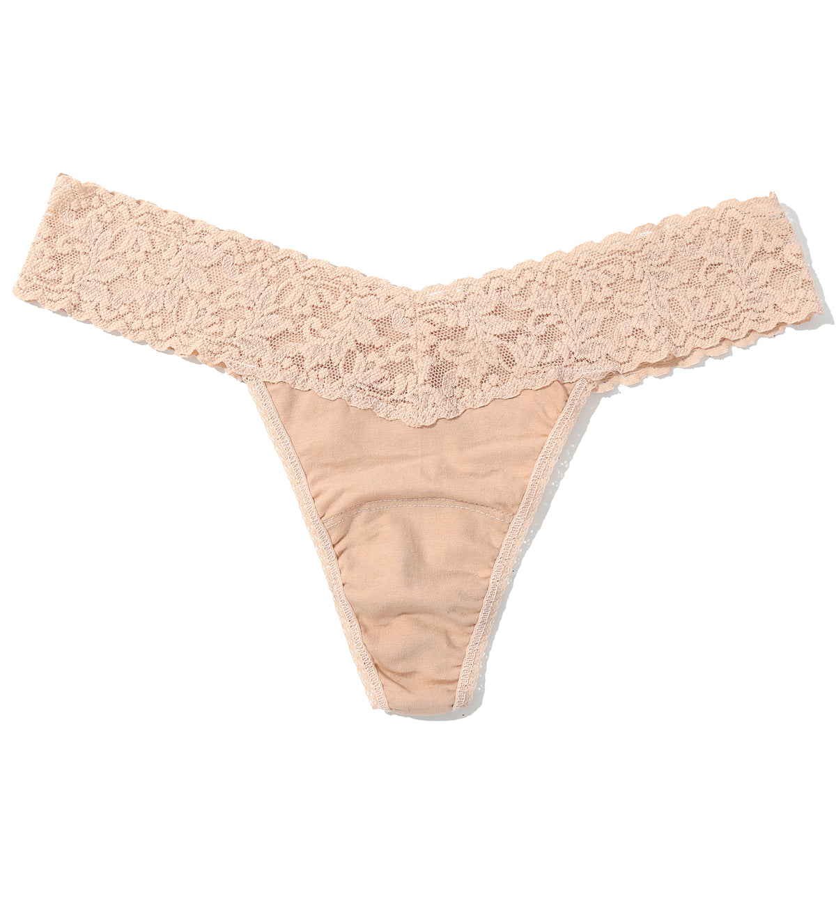 Hanky Panky Cotton Low Rise Thong (891581),Chai - Chai,One Size