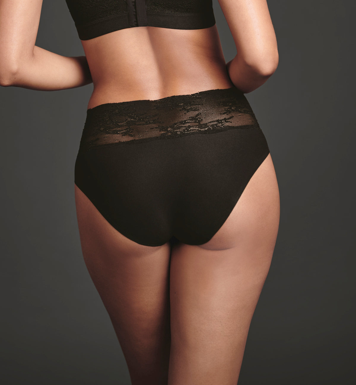 Anita Essential Lace High Waist Brief Panty (1304),Small,Black - Black,Small