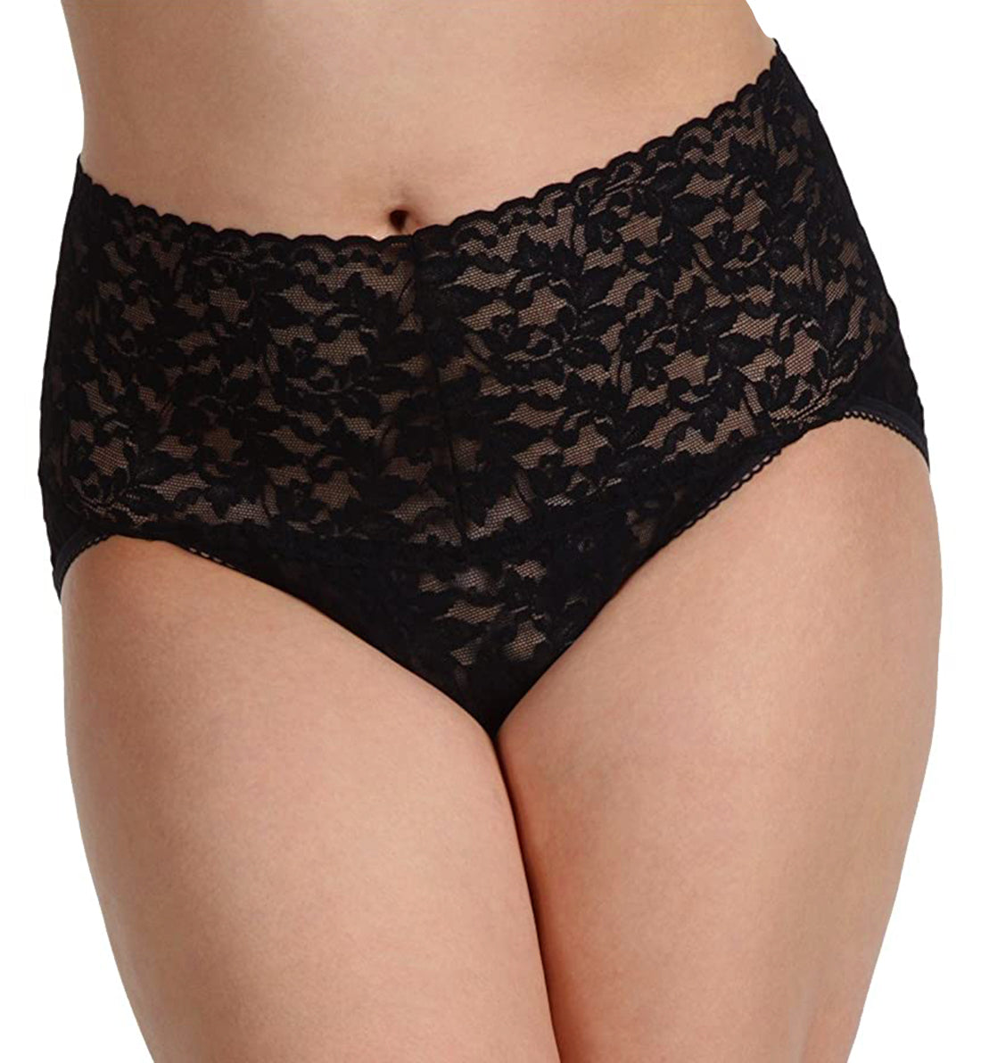 Hanky Panky Retro Lace V-kini (9K2124),Small,Black - Black,Small