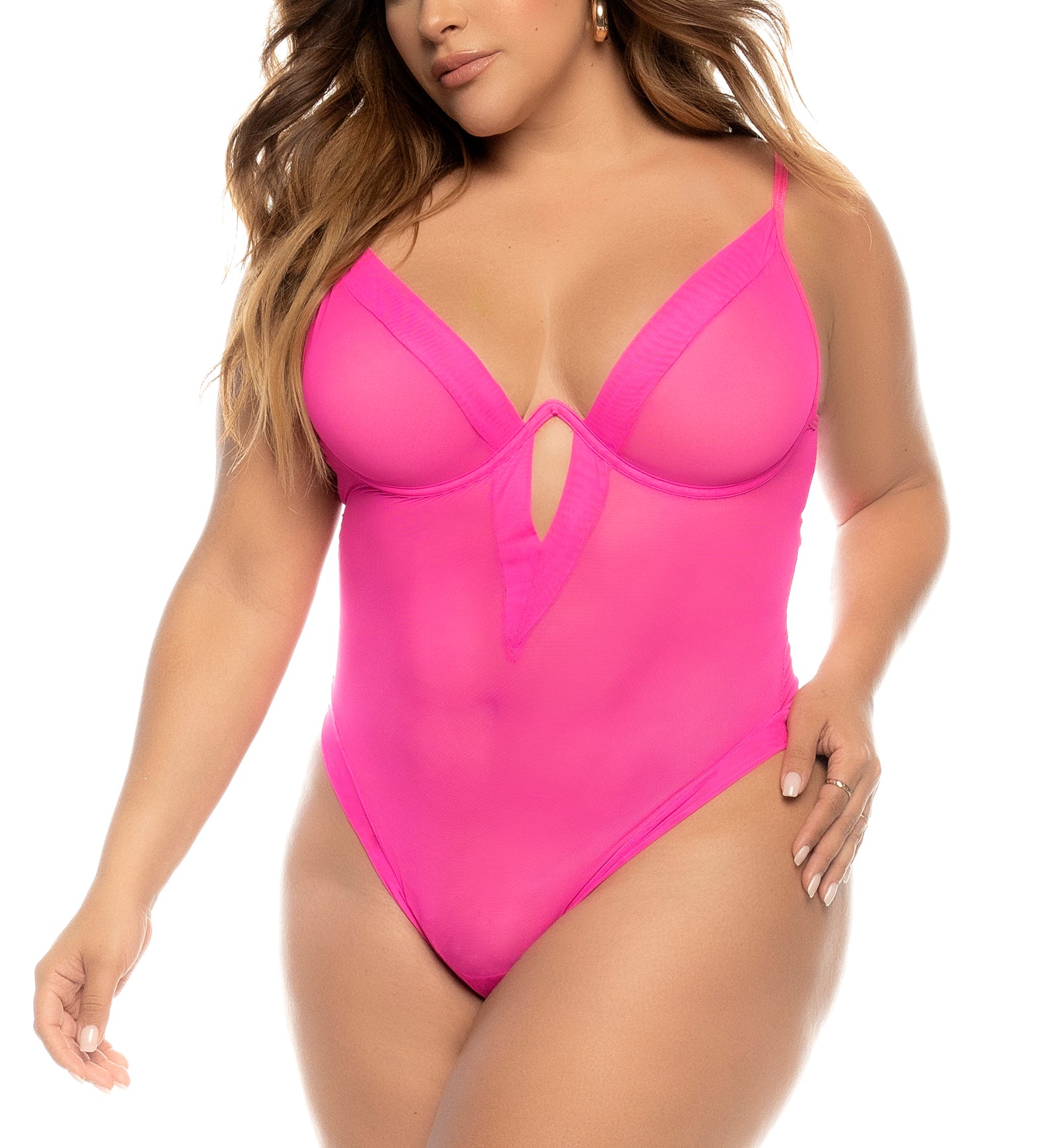 Mapale Debra Underwire Bodysuit PLUS (8832X),1X/2X,Hot Pink - Hot Pink,1X/2X