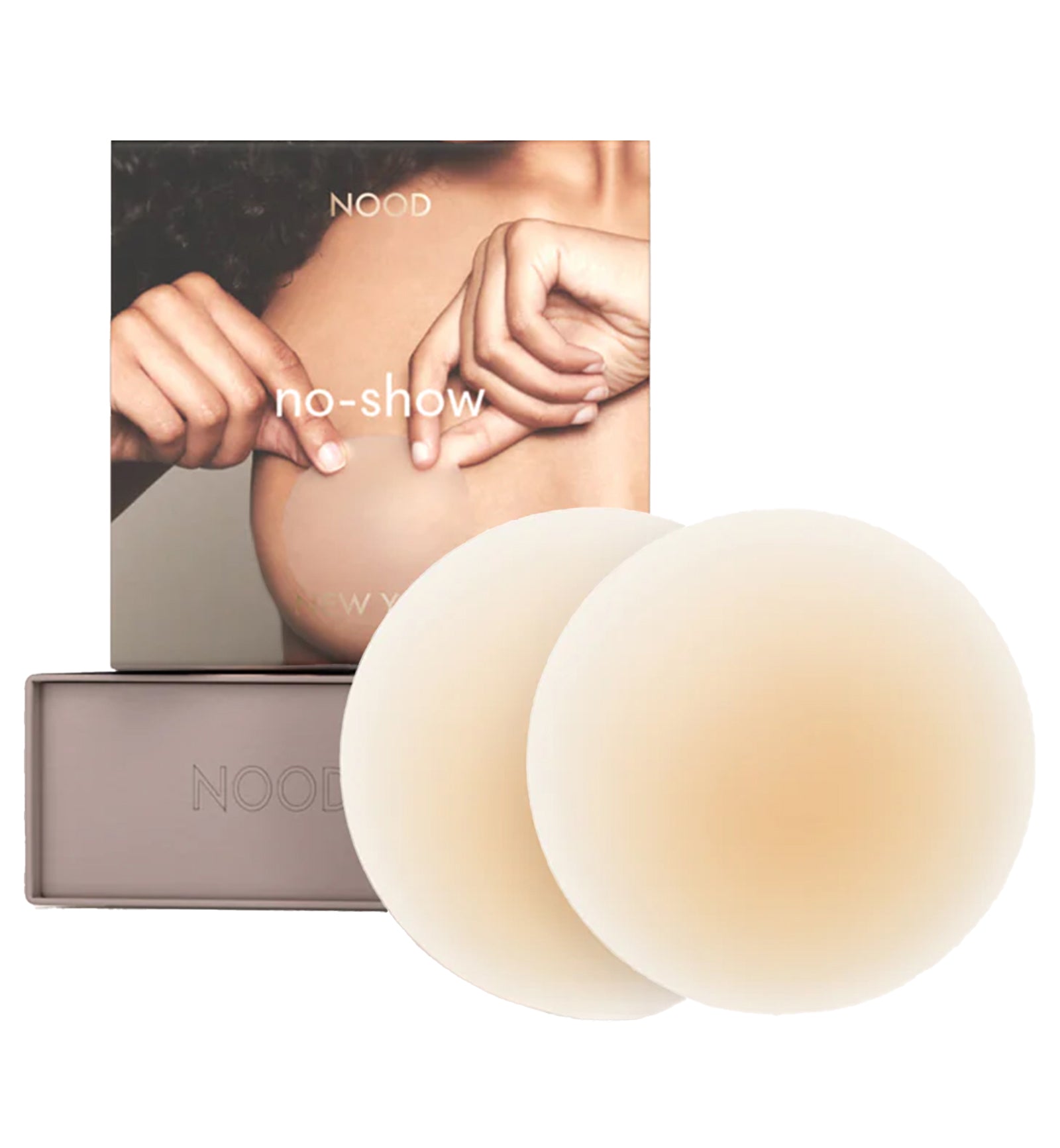 NOOD No-Show Round Adhesive Reusable Nipple Covers (3 inch),No. 3 / Buff - Buff,3 INCH