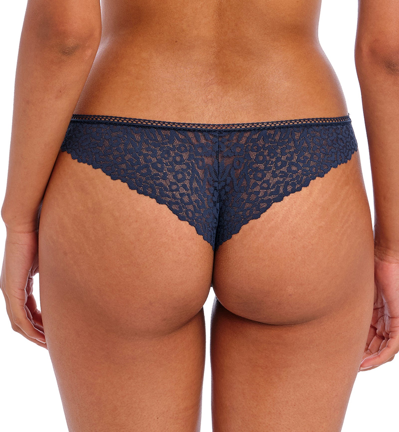 Freya Catwalk Stretch Lace Brazilian Panty (402271),XS,Midnight - Midnight,XS