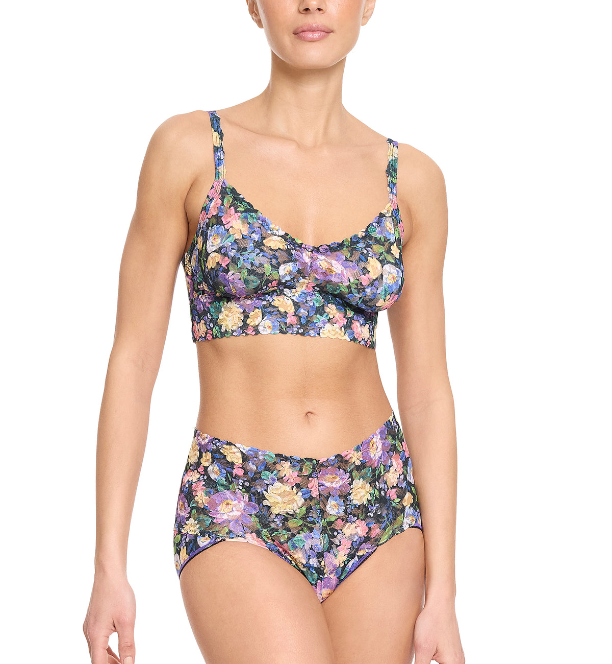Hanky Panky Retro Lace Printed V-kini (PR9K2124),Small,Dream Garden - Dream Garden,Small