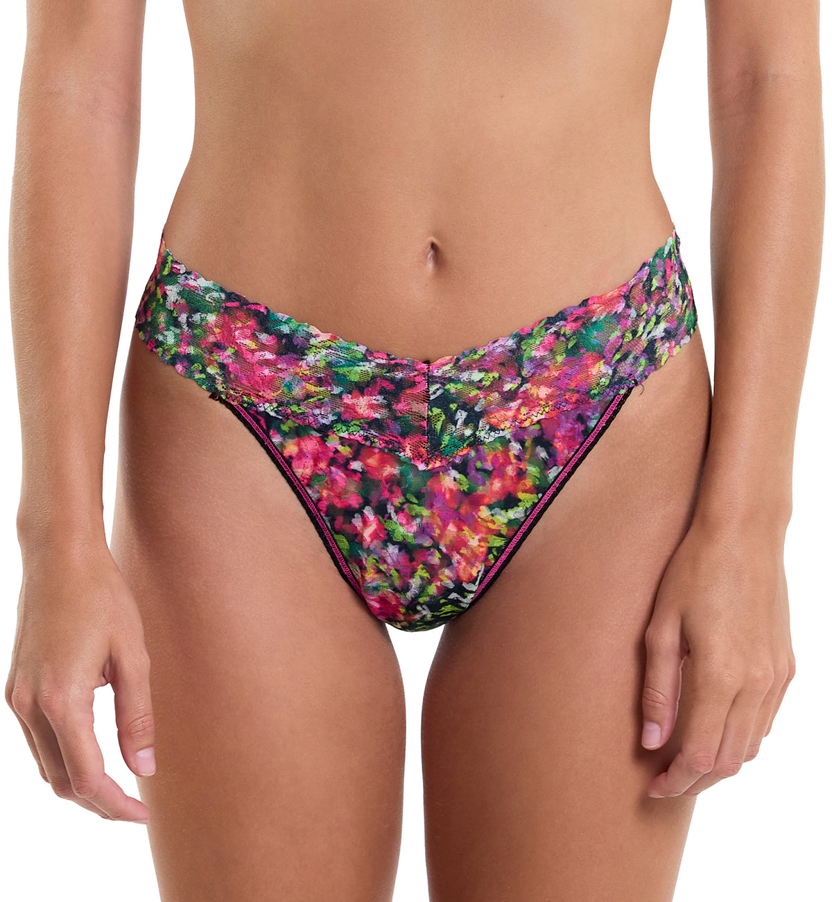 Hanky Panky Signature Lace Printed Original Rise Thong (PR4811P),Celebration - Celebration,One Size