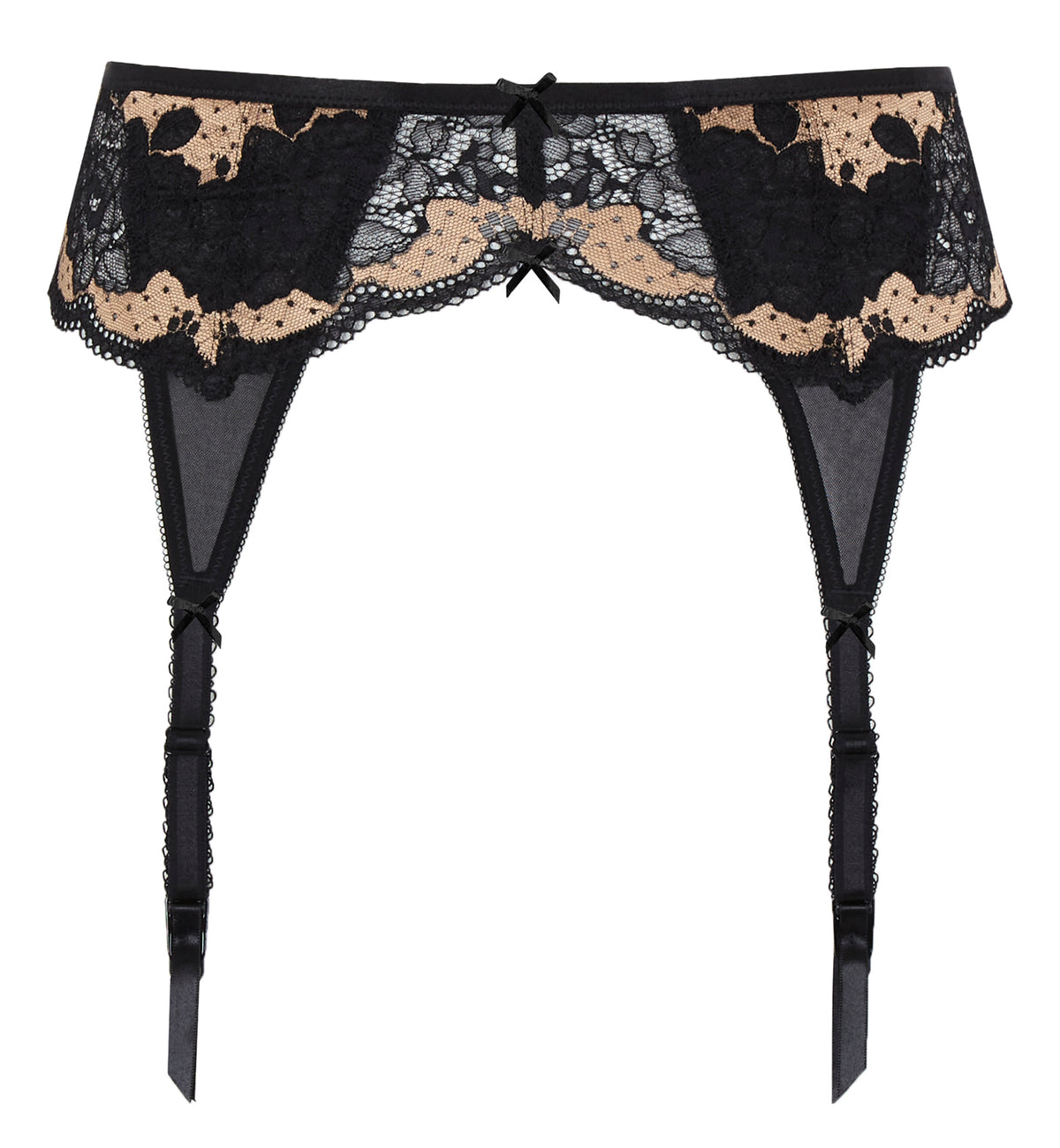 Panache Clara Suspender (7257),Small,Black/Vintage Gold - Black/Vintage Gold,Small