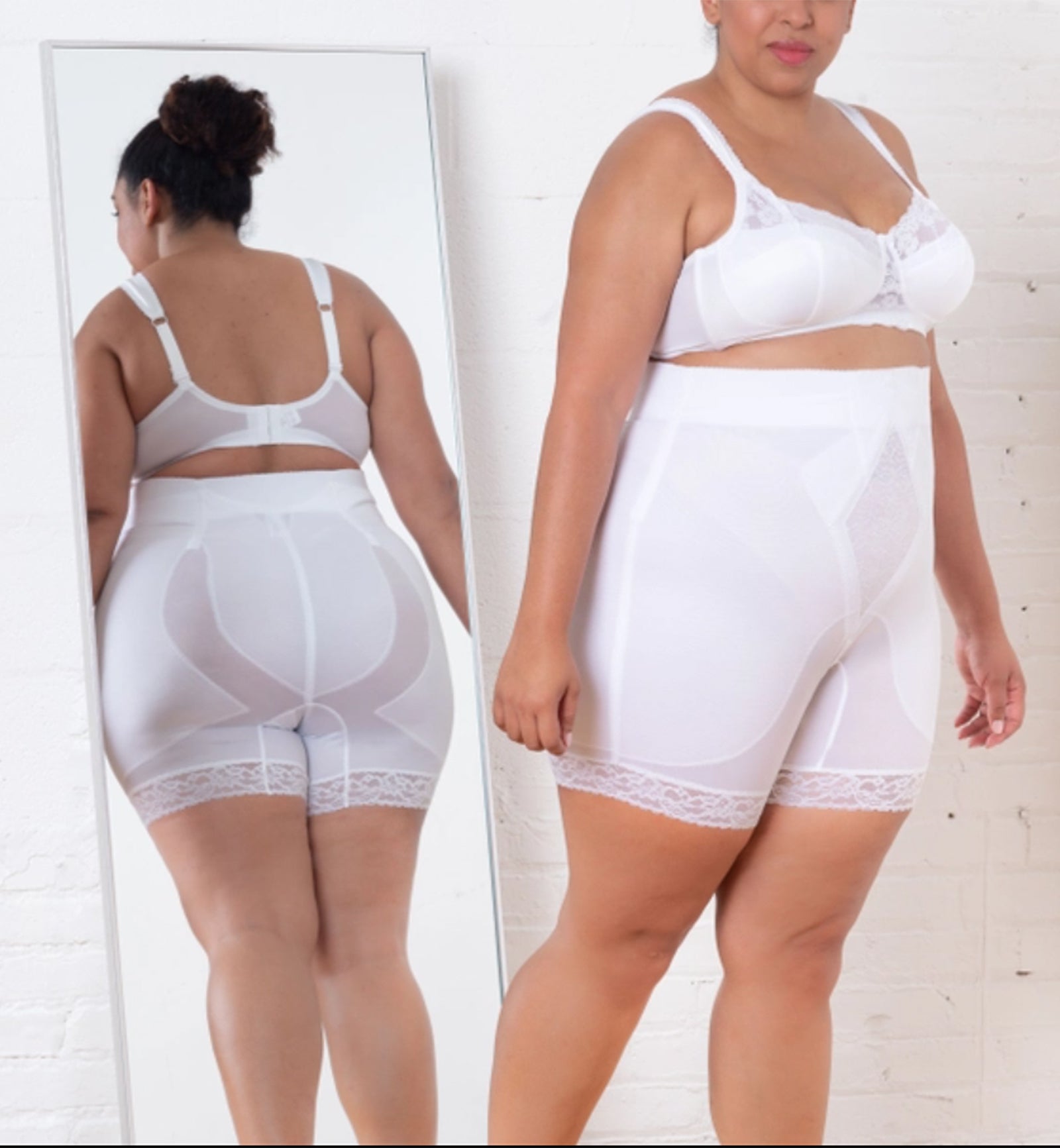 Rago Medium Control High Waist Long Leg Shaper (6206),Small,White - White,Small