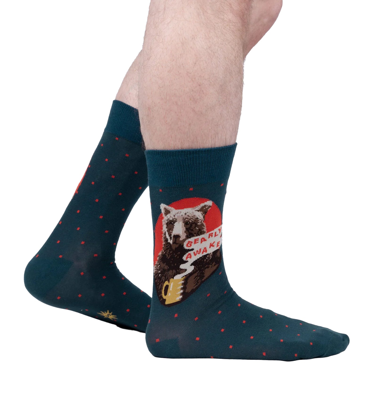 SOCK it to me Men's Crew Socks (mef0466),Bearly Awake - Bearly Awake,One Size