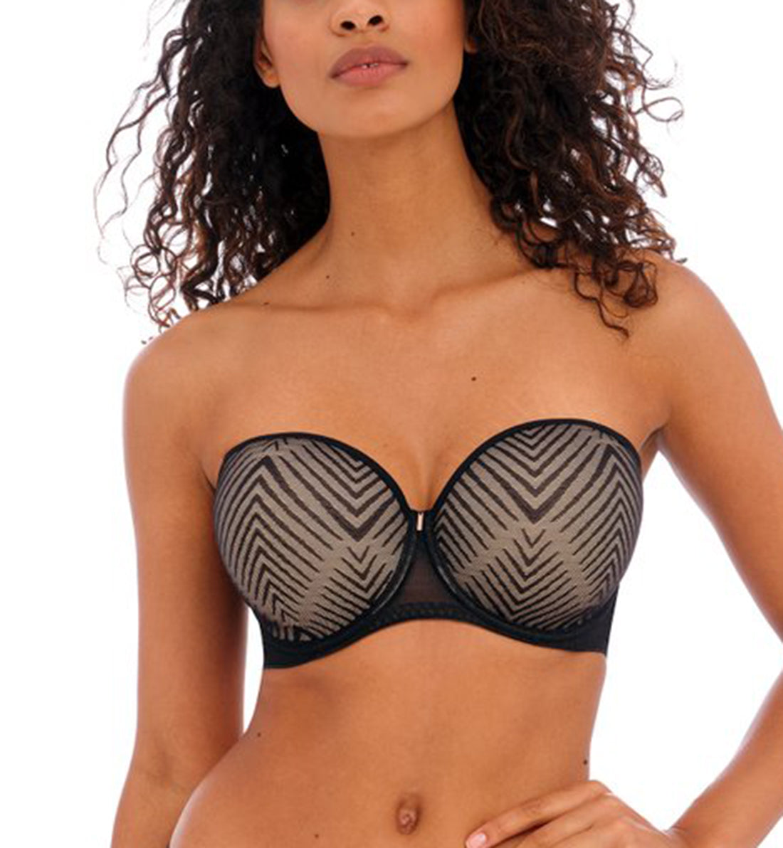 Freya Tailored Strapless Molded Underwire Bra (401109),28D,Black - Black,28D