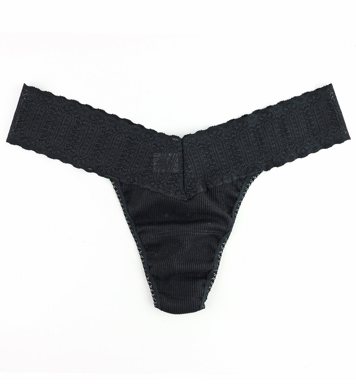 Hanky Panky Eco Rib Low Rise Thong (671581),Black - Black,One Size