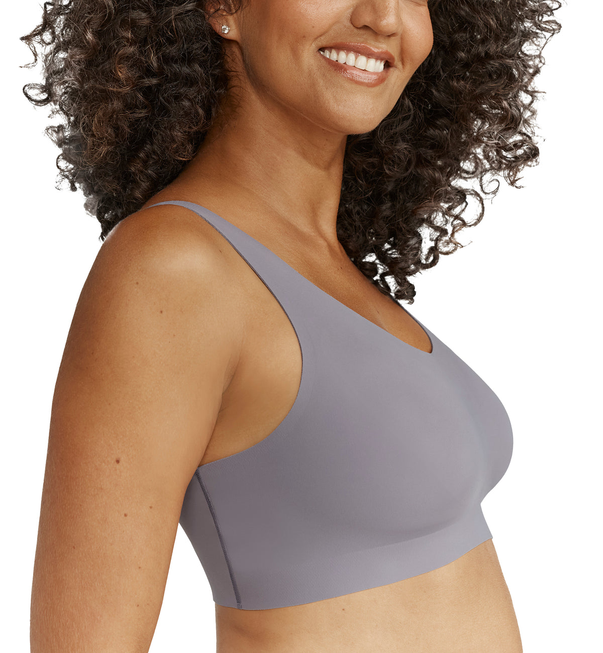 Evelyn & Bobbie DEFY V-Neck Bralette w/ Removable Pads (1833),Small,London Fog - London Fog,Small