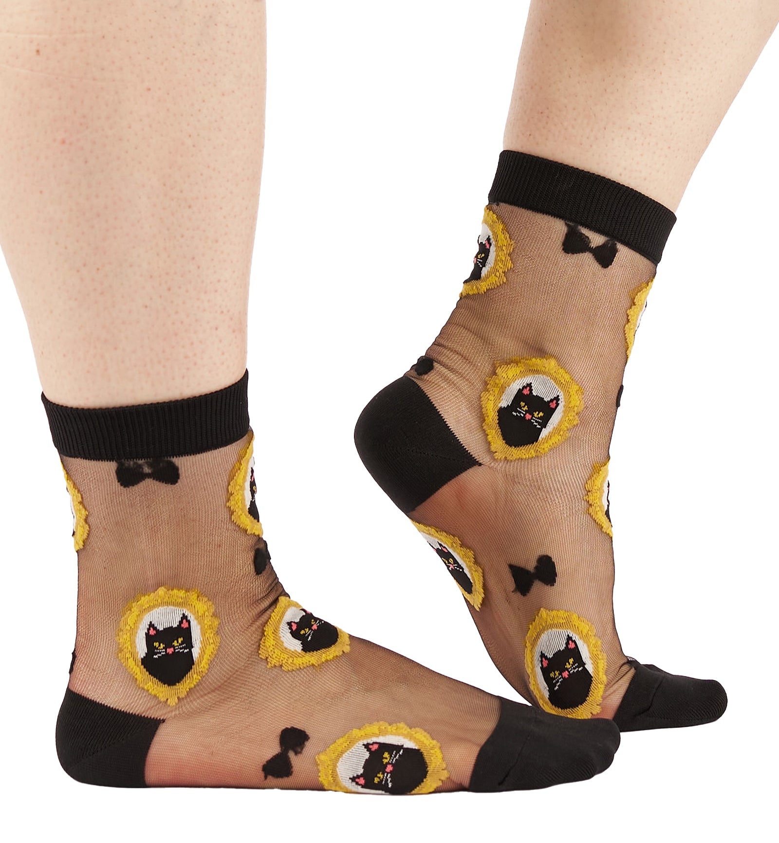 SOCK it to me Sheer Crew Socks (H0027),A-mew-sing - A-mew-sing,One Size