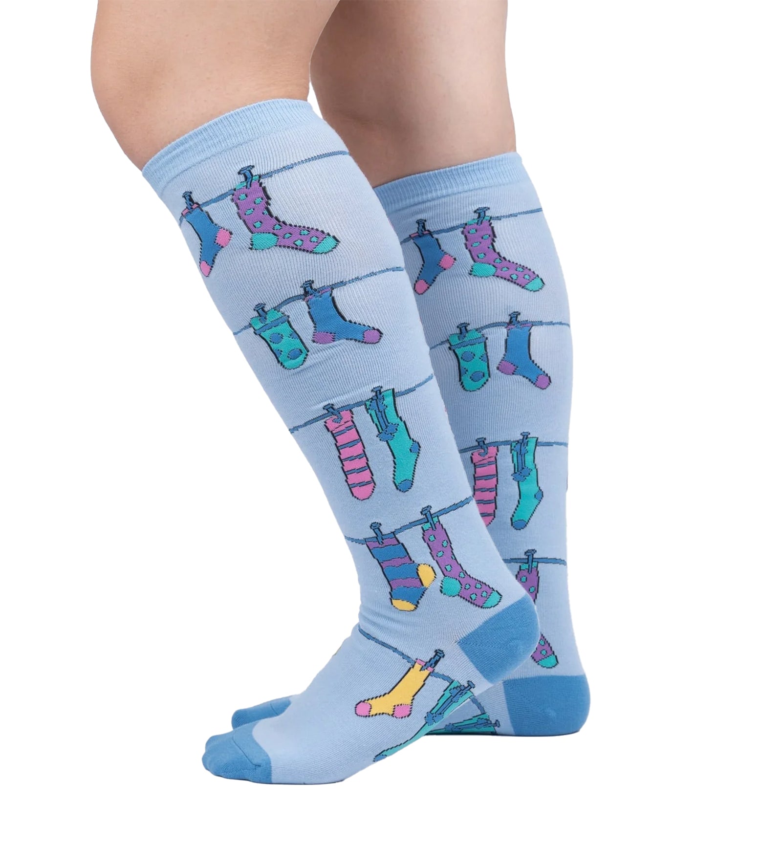SOCK it to me Unisex Knee High Socks (F0591),Socks on Socks - Socks on Socks,One Size